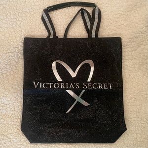 Victoria’s Secret sparkling black tote, New, without tags